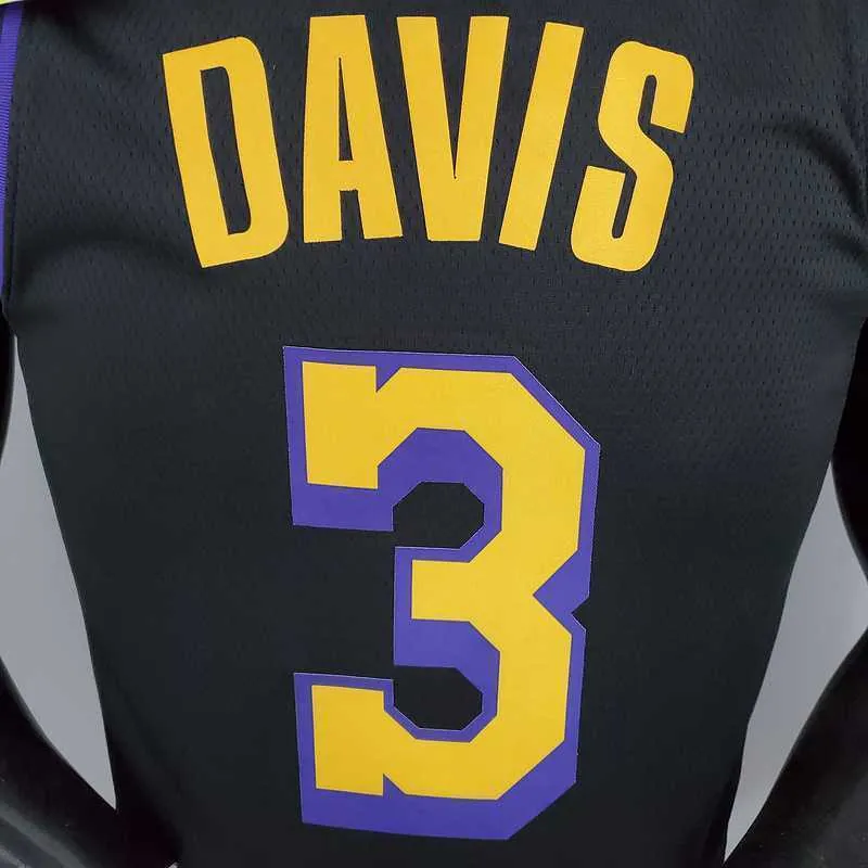 2021 DAVIS#3 Los Angeles Lakers Black Latin Black 4