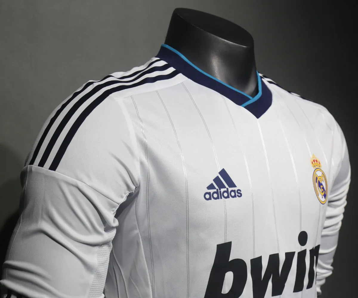 12-13 Real Madrid Home Retro Kit Vintage Player Version Long Sleeve Shirt AAAAJersey Dropship Y 3