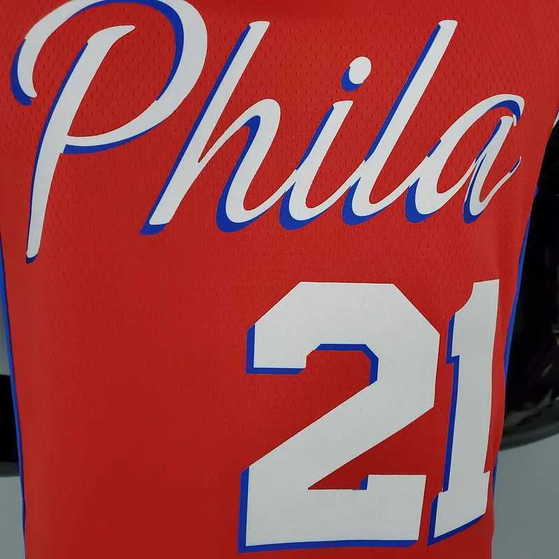 2021 EMBIID#21 76ers Jordan Themed Red 5