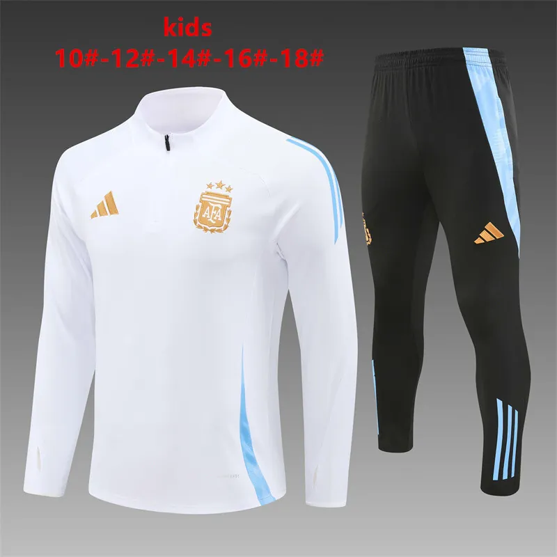 2024 Argentina Kids Long Sleeve Training Suit Football Shirts 1