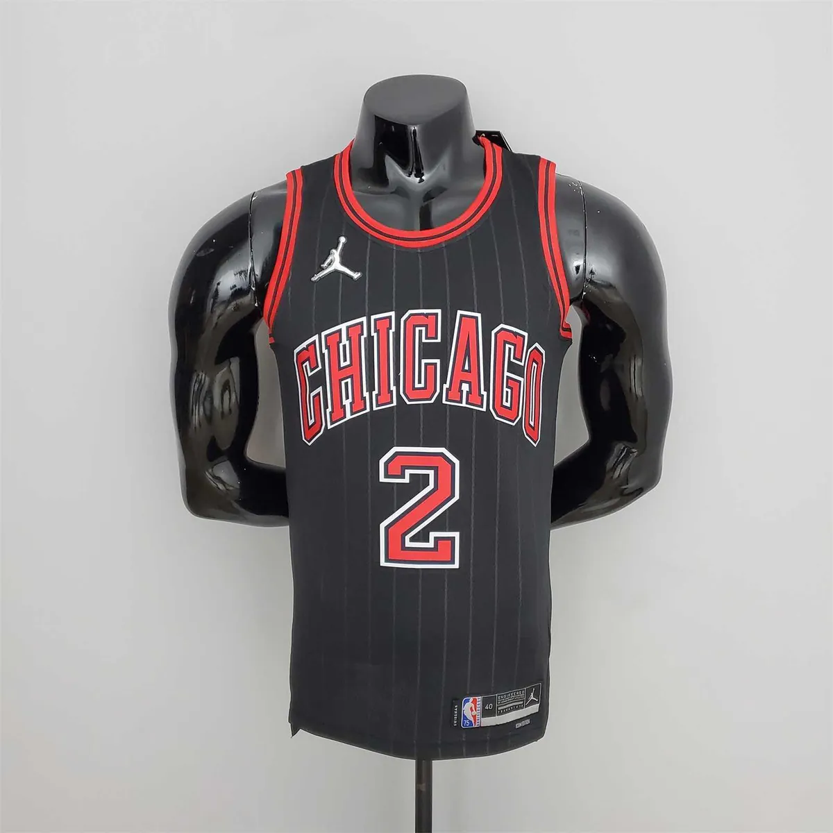 75th Anniversary Ball #2 Bulls Flyers Black NBA Jersey 9