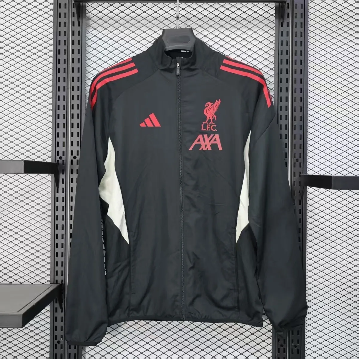 25-26 Liverpool Black Windbreaker Jacket AAAAJersey Supply Yupoo 3