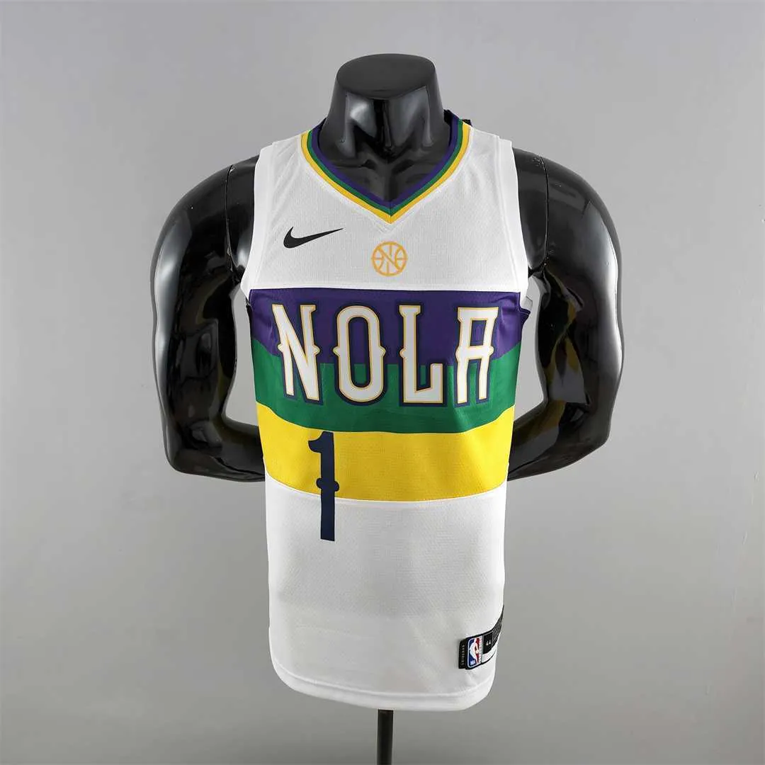2018 New Orleans Pelicans WLLIAMSIN#1 Urban Edition White NBA Jersey 9