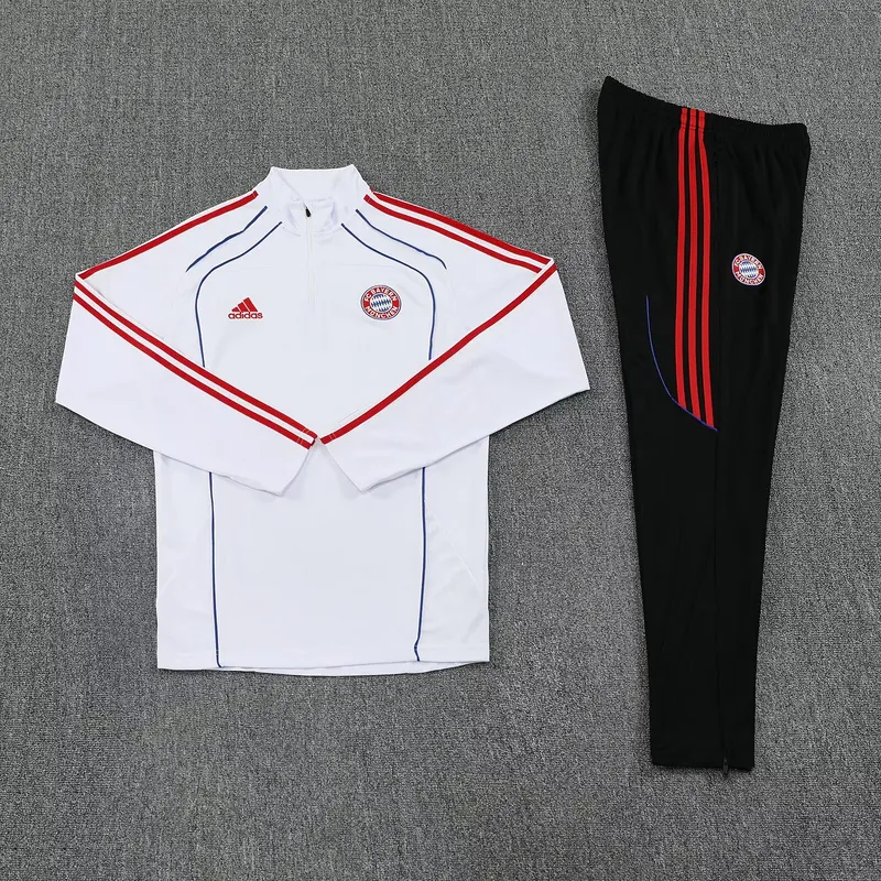 25-26 Bayern Munich UPB White Training Kits Long Football Tracksuits 1