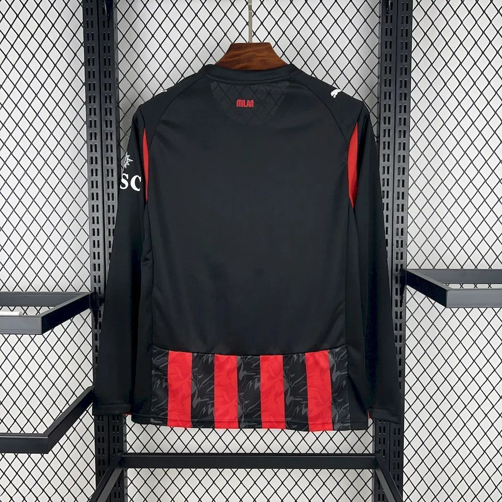 25-26 AC Milan Home Long Sleeve Shirt Football Uniform AAAAJersey Supply Yupoo 3