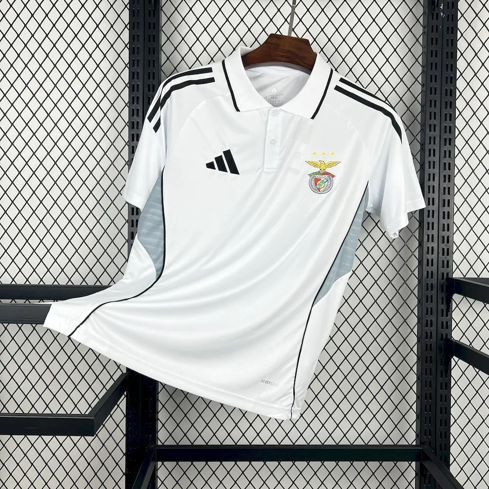 25-26 Benfica White Football Polo T-Shirt AAAAJersey Supply Yupoo 6