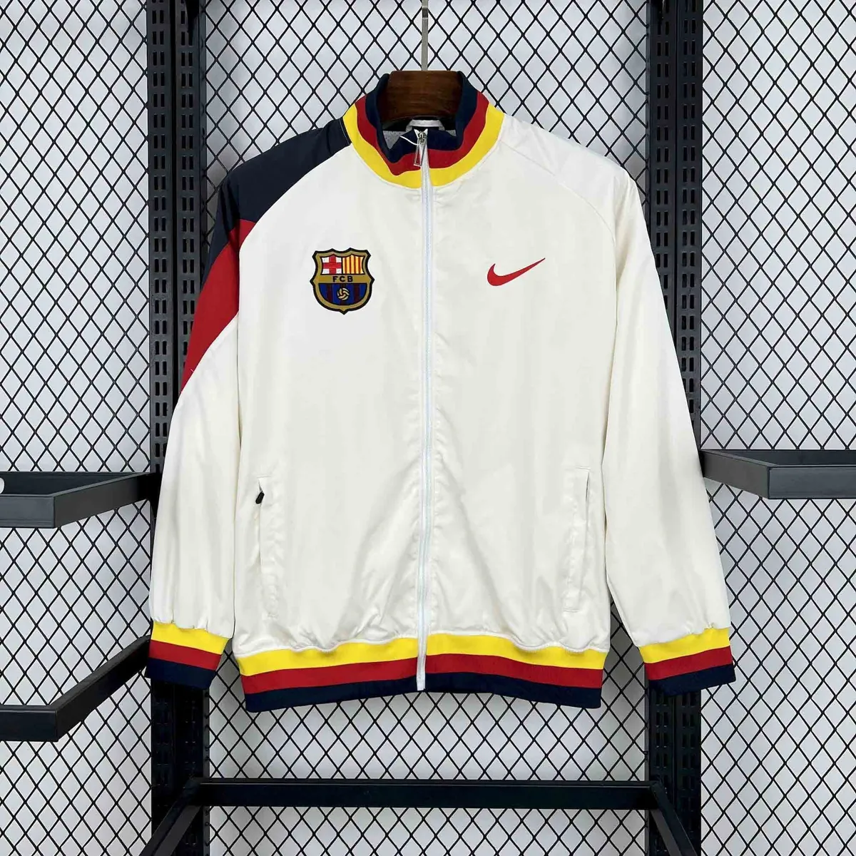 24-25 Barcelona White Windbreaker Jacket AAAAJersey Supplier Yupoo 6