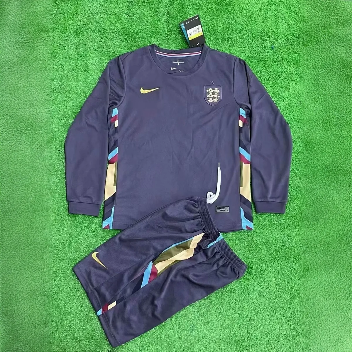2024 England Away Kid Kits Long Sleeve UEFA Euro Children Sets Football Replicas Yupoo 2