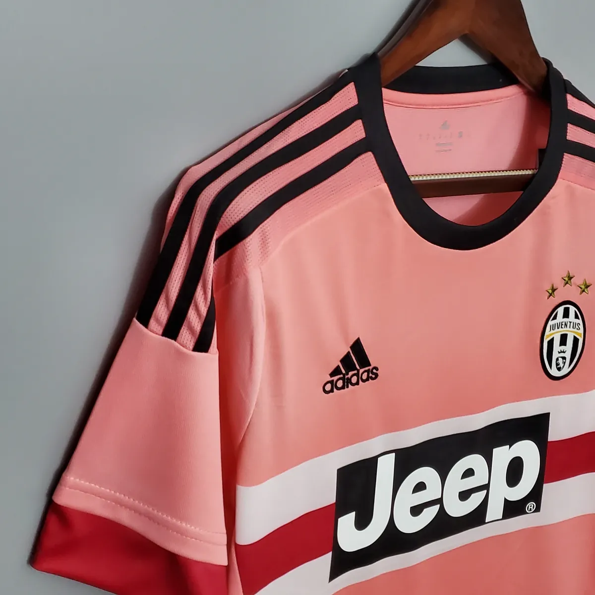 15-16 Juventus away pink Retro Football Jersey S-2XL 5