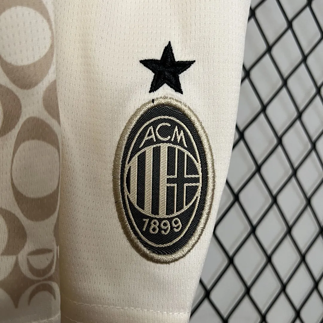 24-25 AC Milan Fouth Kid Kits Beige Children Sets Jersey Supplier Yupoo 3