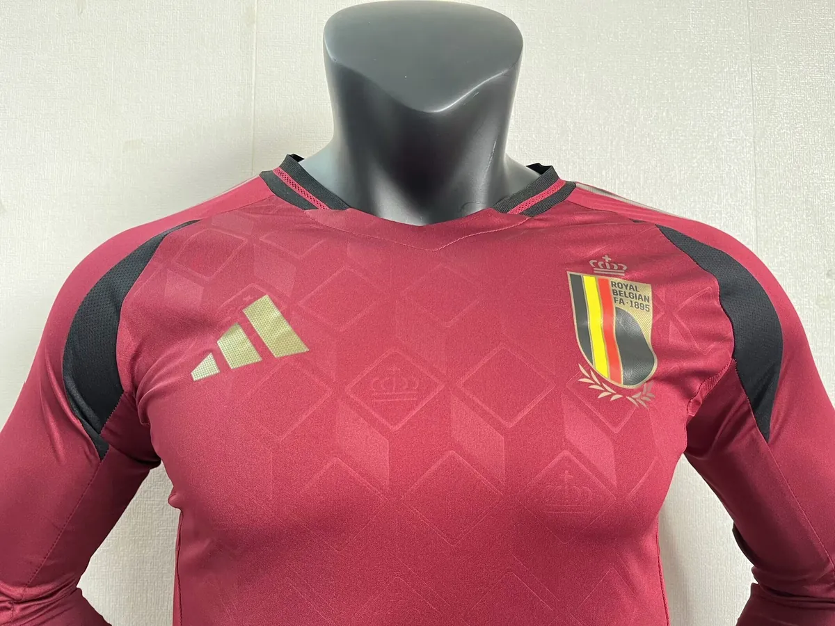 2024 Belgium Home Long Sleeve Kit UEFA Euro Player Version Shirt Football AAAAJersey Supplier 1