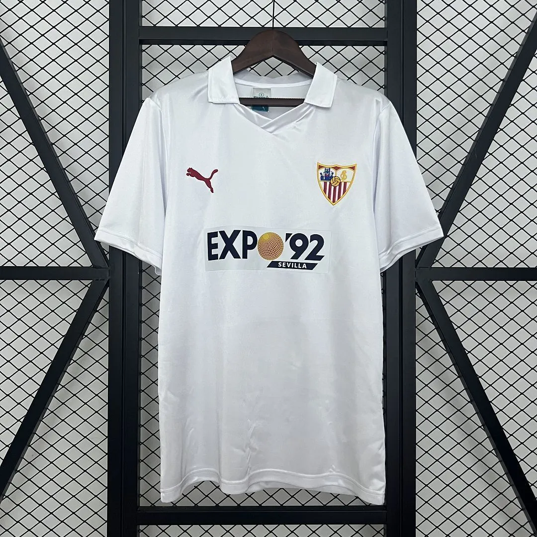 87-90 Sevilla Home Retro Kit Vintage Shirt AAAAJersey Dropship Yupoo 7