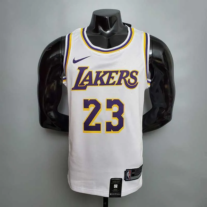 New James #23 Lakers Round neck white 7