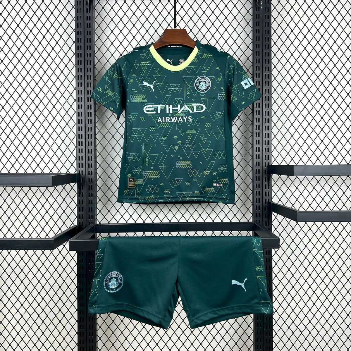 25-26 Manchester City Fourth Kids Kit Soccer Youth Apparels AAAAJersey Supply Yupoo 6