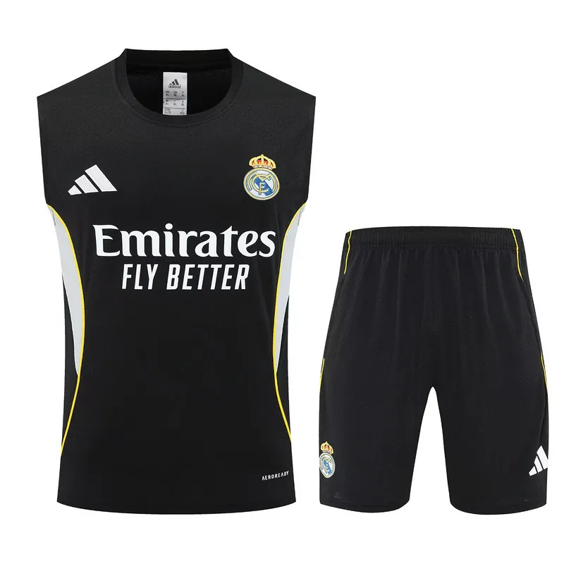 25-26 Real Madrid Training Kits Black Football Vest Suits 3