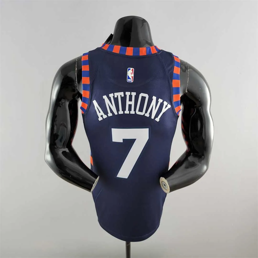 New York Knicks ANTHONY #7 Striped NBA Jersey 7
