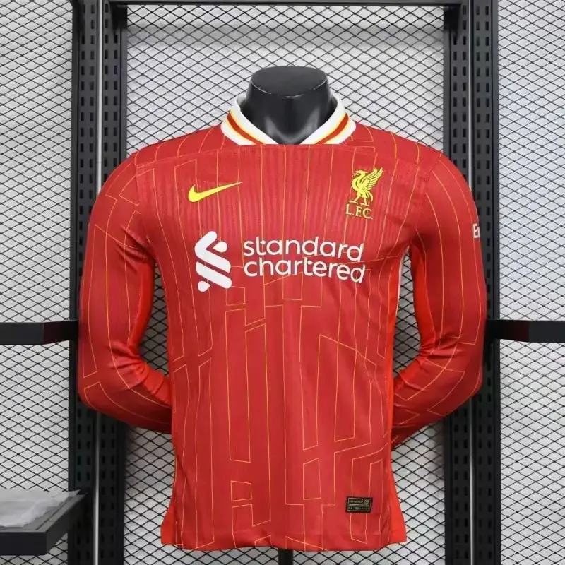 24-25 Liverpool Home Long Sleeve Kit Player Version Shirt Football AAAAJersey Yupoo S-2XL 4
