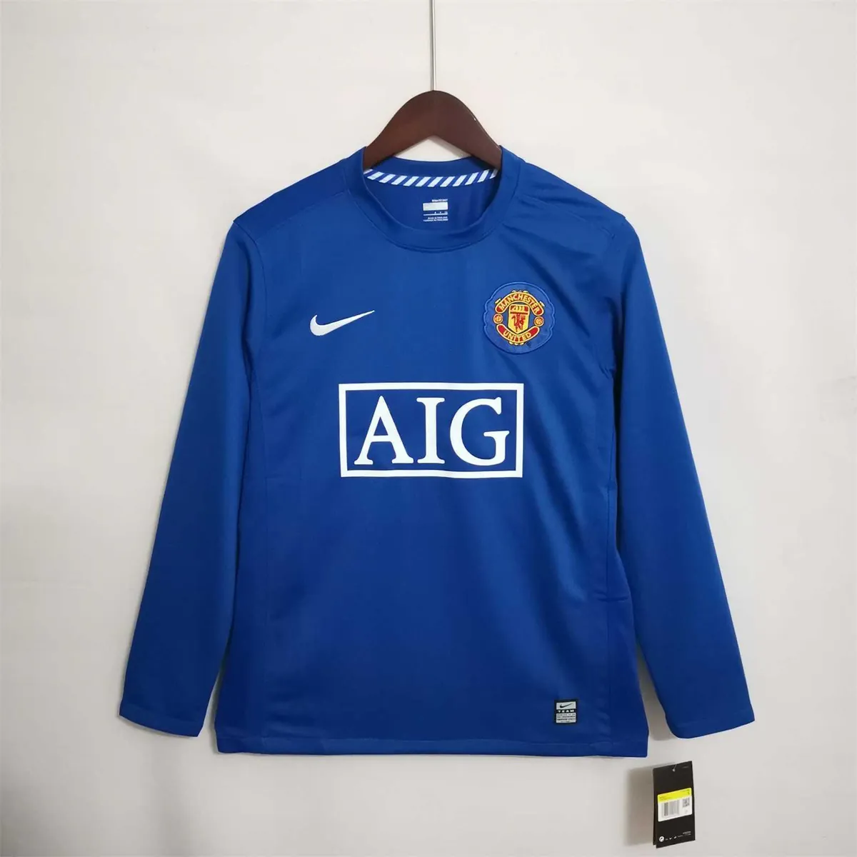 08-09 Manchester United blue away long sleeve 13