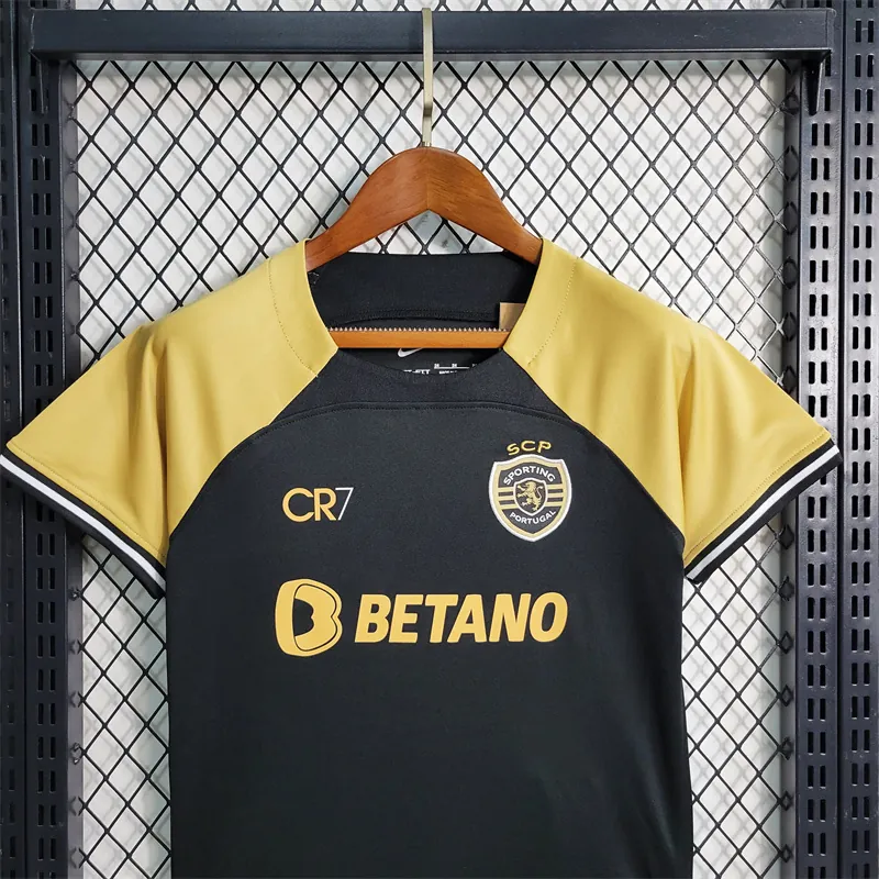 23-24 Sporting Lisbon Third Kids Kits Children Suits Football Jerseys Yupoo 3