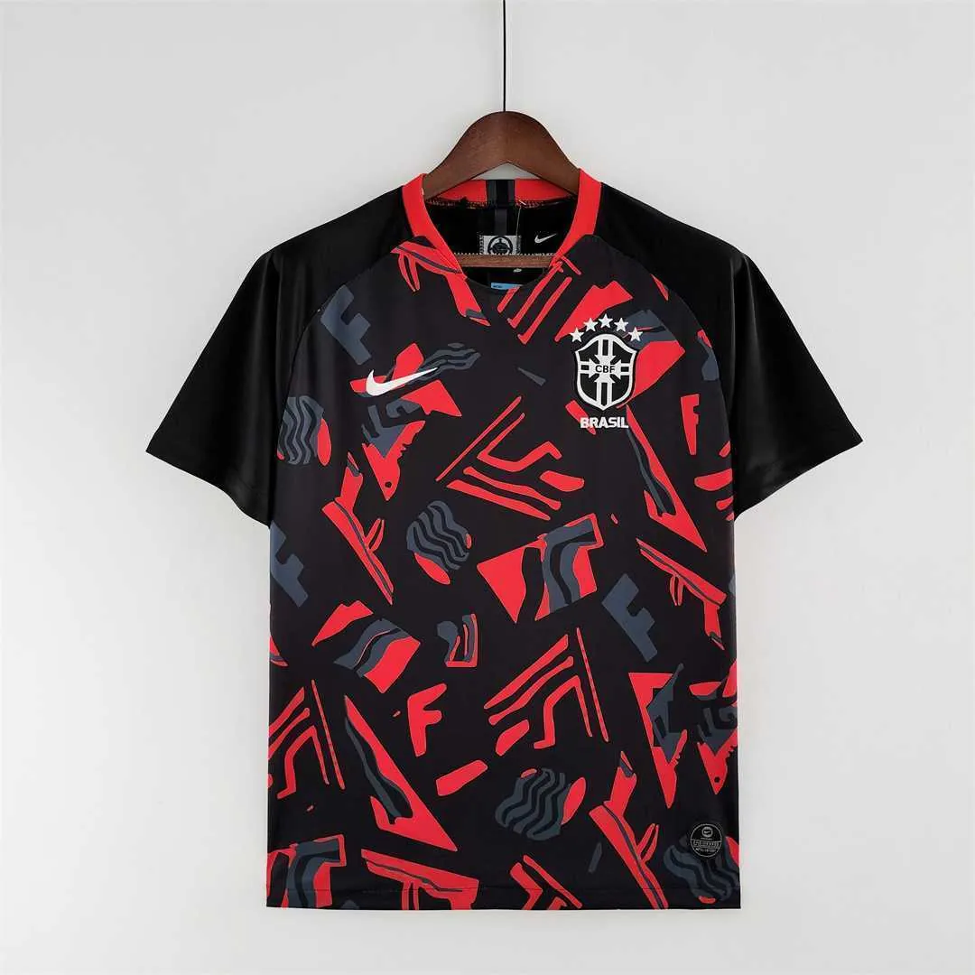 2022 Brazil training suit red black 9