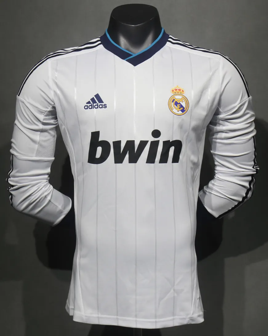 12-13 Real Madrid Home Retro Kit Vintage Player Version Long Sleeve Shirt AAAAJersey Dropship Y 5