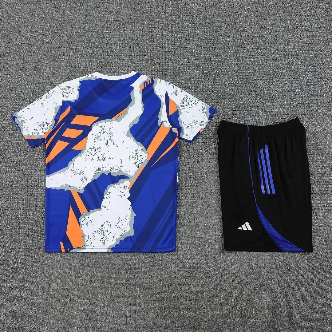 25-26 Real Madrid Pre-Match Blue&White Training Kits Football Tracksuits 2