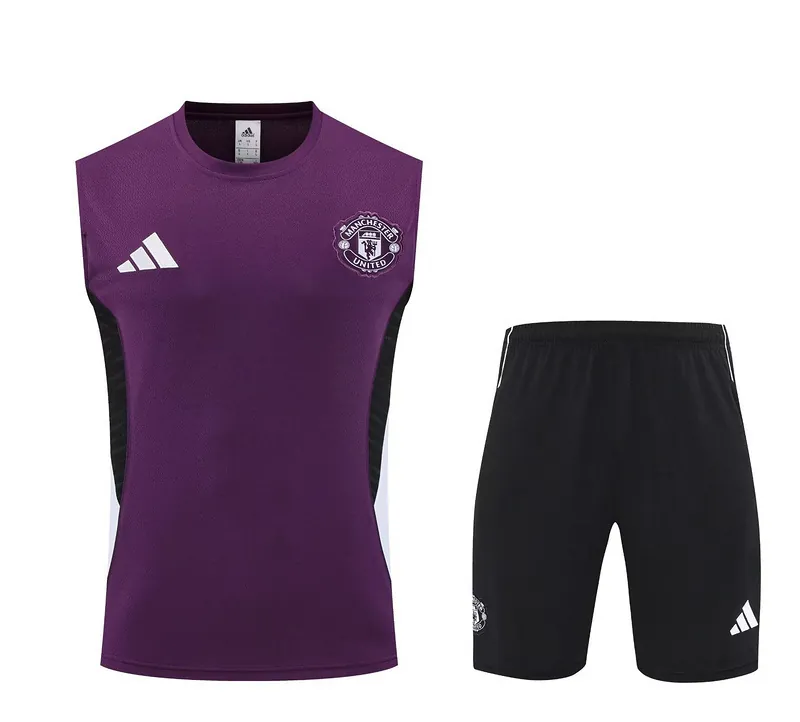 25-26 Manchester United Rose Training Kits Football Vest Suits 3
