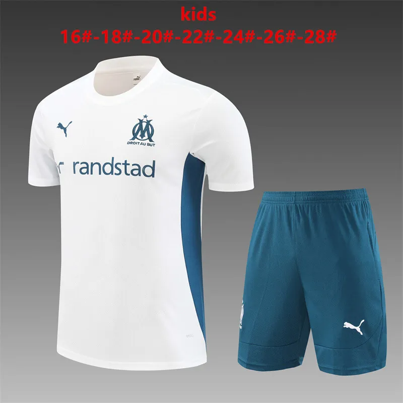 24-25 Marseille Kids Training Soccer Jerseys Football Shirts 1
