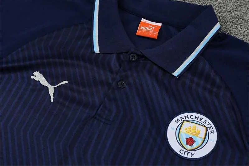 Manchester City Polo deep royal blue stripes 3