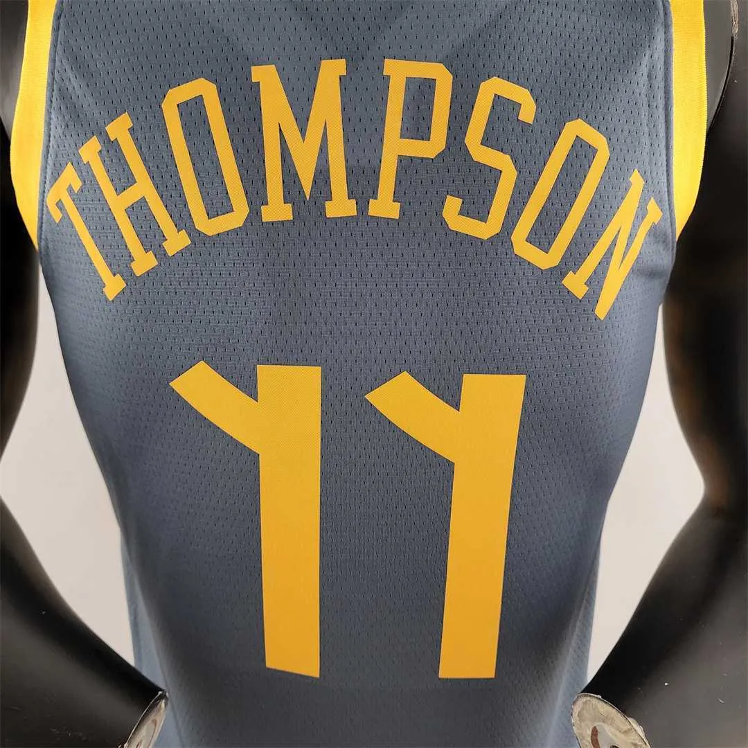 2018 HOMPSON #11 Golden State Warriors Grey NBA Jersey 8