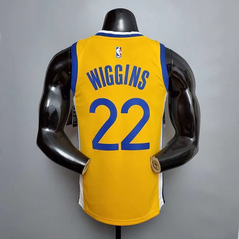New WIGGINS#22 Golden State Warriors yellow 3