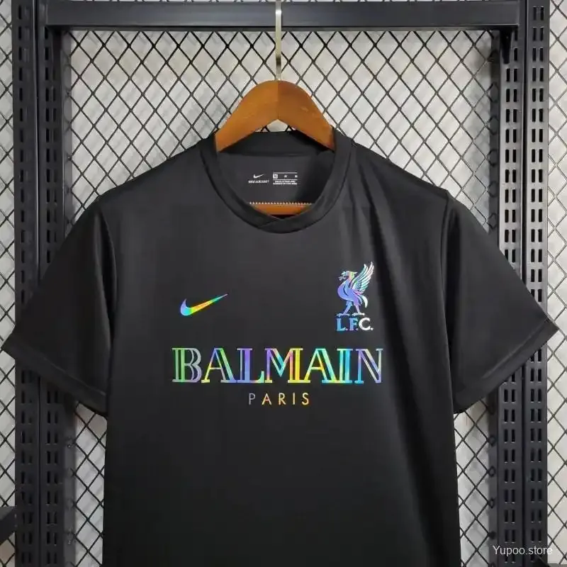 24-25 Liverpool Black Balmain Special Edition Kit Football AAAAJersey Yupoo 4