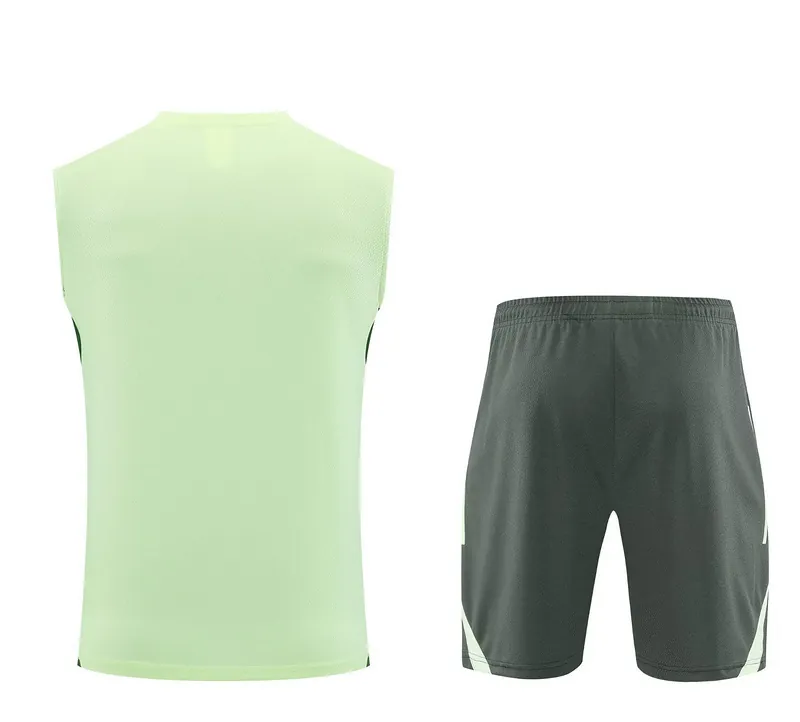 25-26 Real Madrid Light Green Training Kits Football Vest Suits 2