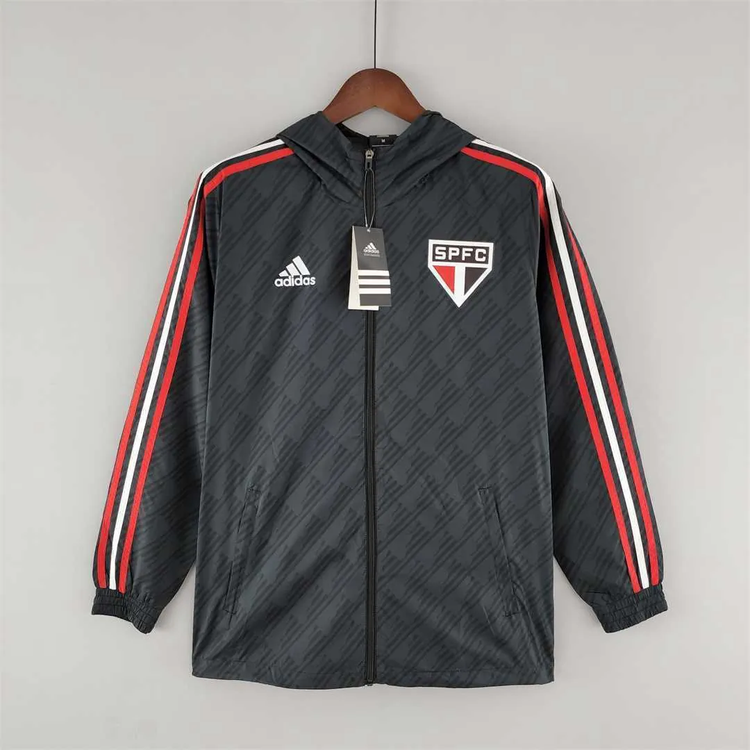 22-23 Sao Paulo Windbreaker Black Red and White 8