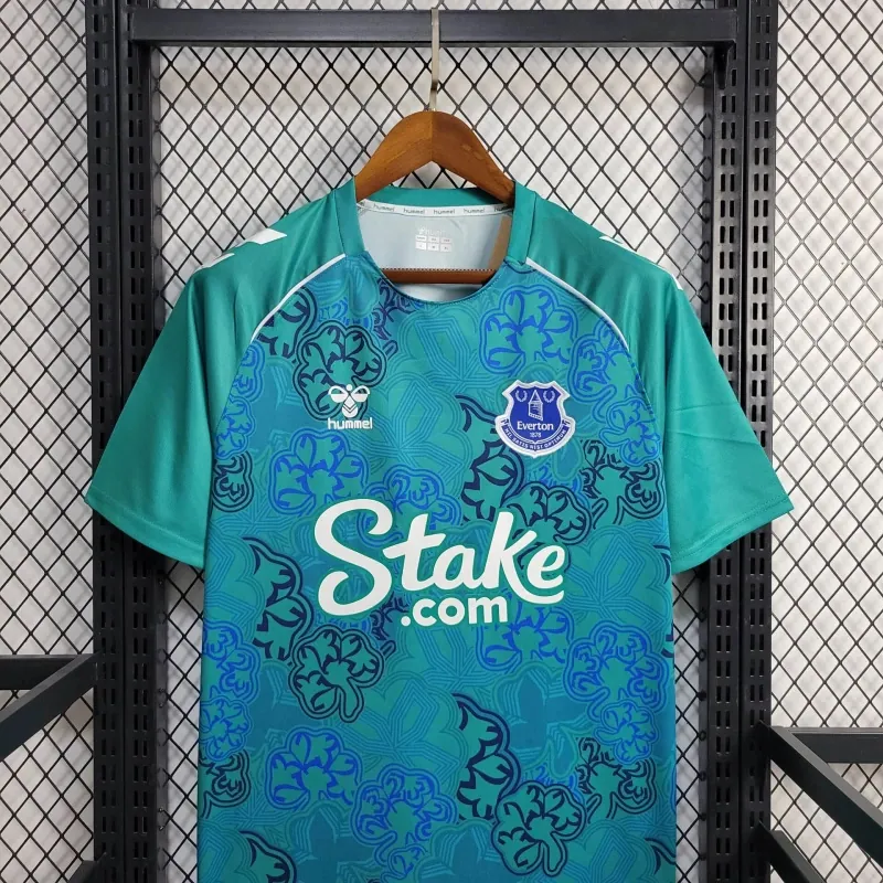 23-24 Everton Hummel Limited Edition Kit Pre-Match Shamrock Shirt Soccer Jerseys Yupoo 1