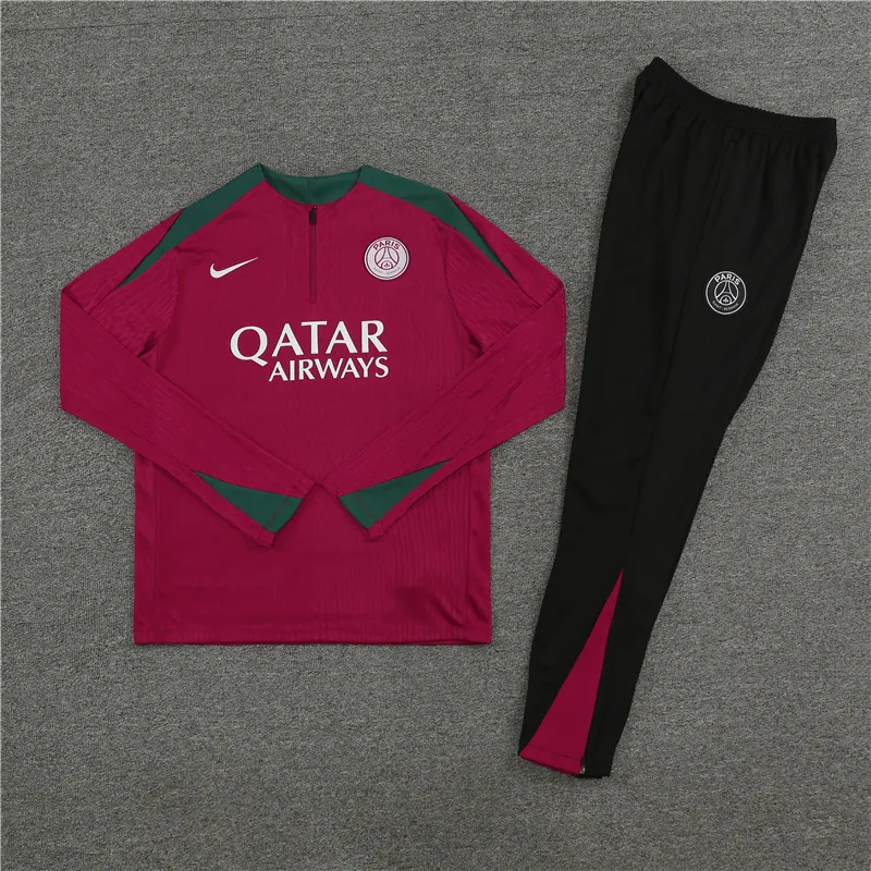 24-25 PSG Long Sleeve Tracksuit Red Training Suits Football AAAAJersey Yupoo 2