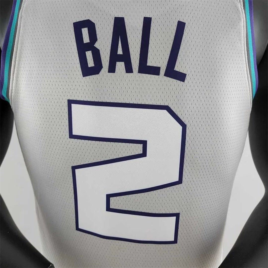 2019 Ball#2 Charlotte Hornets Grey NBA Jersey 2