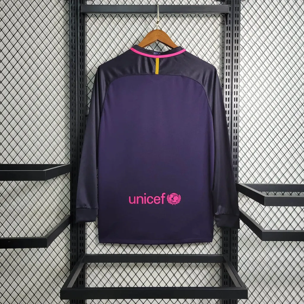 16-17 Retro Long Sleeve Barcelona S-XXL Cheap Soccer Jerseys 1