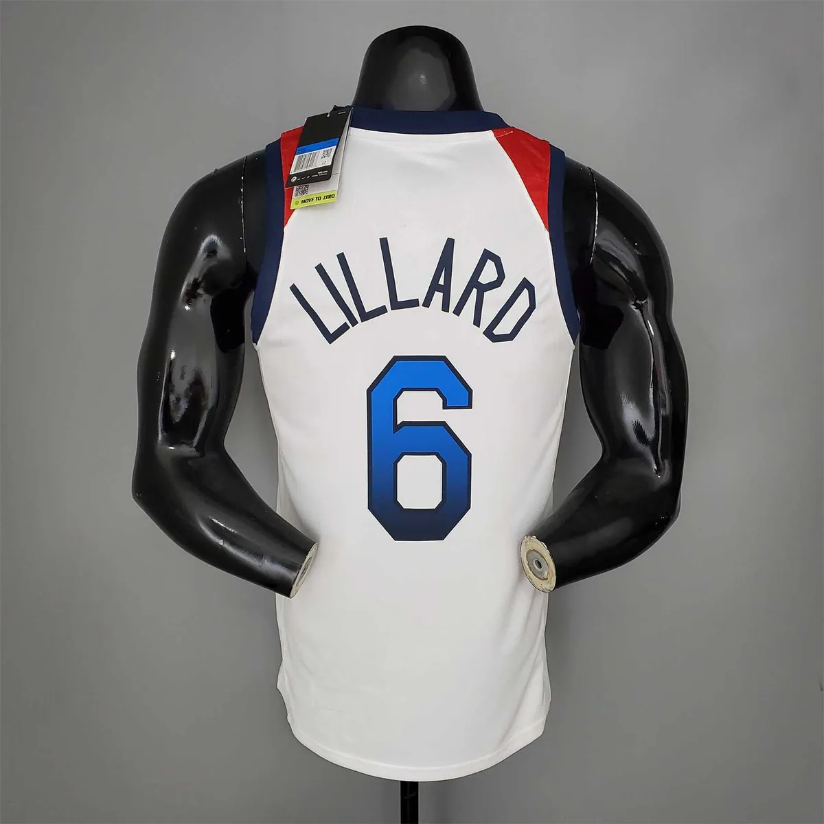 2021 Olympic Games LILLARD#6 USA Team USA White Red 4