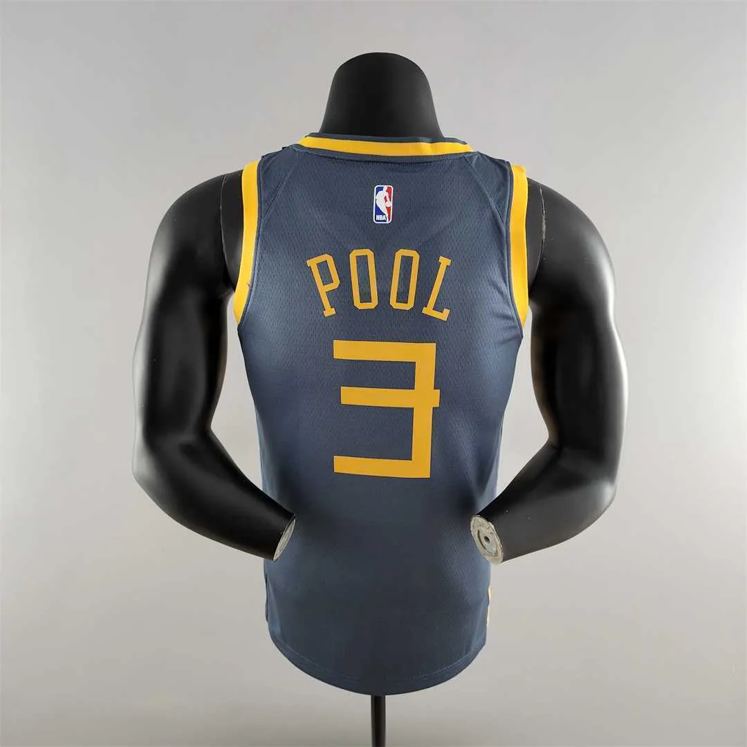 2018 POOLE#3 Golden State Warriors Grey NBA Jersey 2