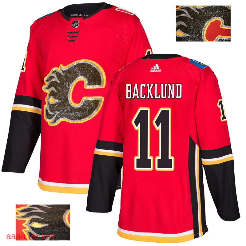 2018 Calgary Flames ice hockey jersey M-3XL 卡加利火焰队时尚亮片款冰球服 31