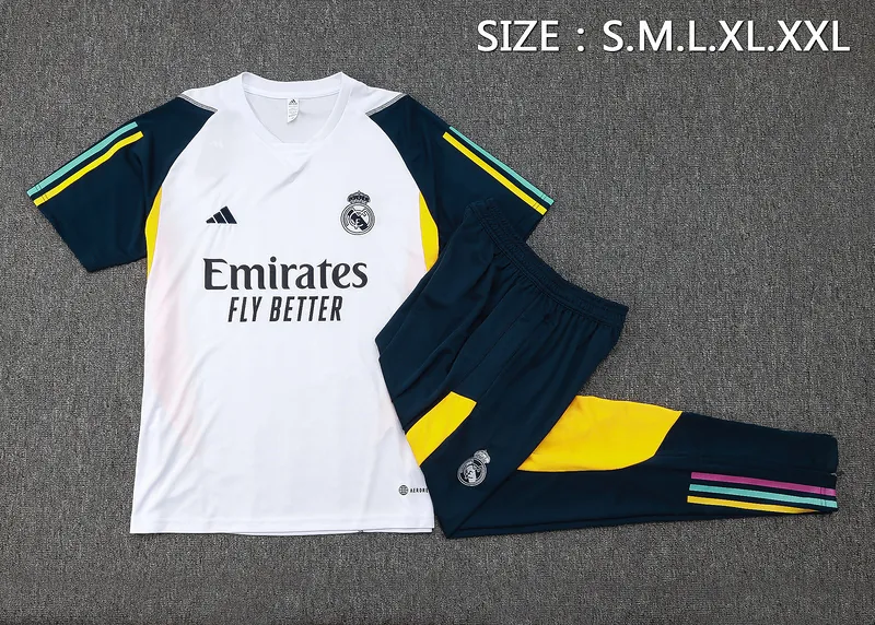 23-24 Real Madrid Short Sleeve Kits White Training Suits Soccer Jerseys Yupoo 1