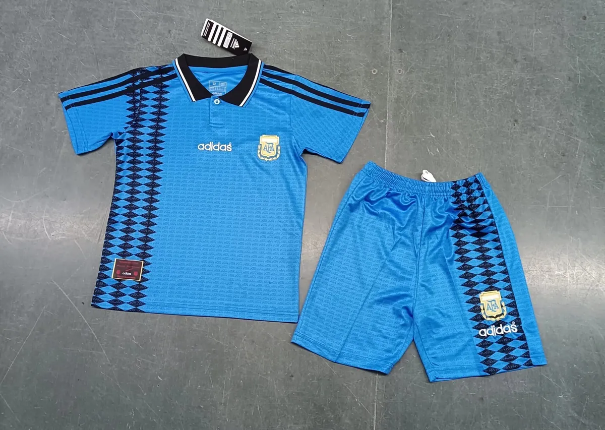 1994 Argentina Away Retro Kids Kit Size-16-28 Soccer Jersey Yupoo 4