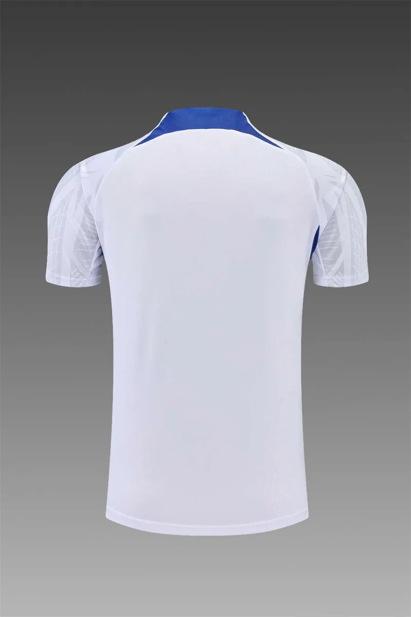 2022 France Training Suit Short Sleeve Kit White Blue 12