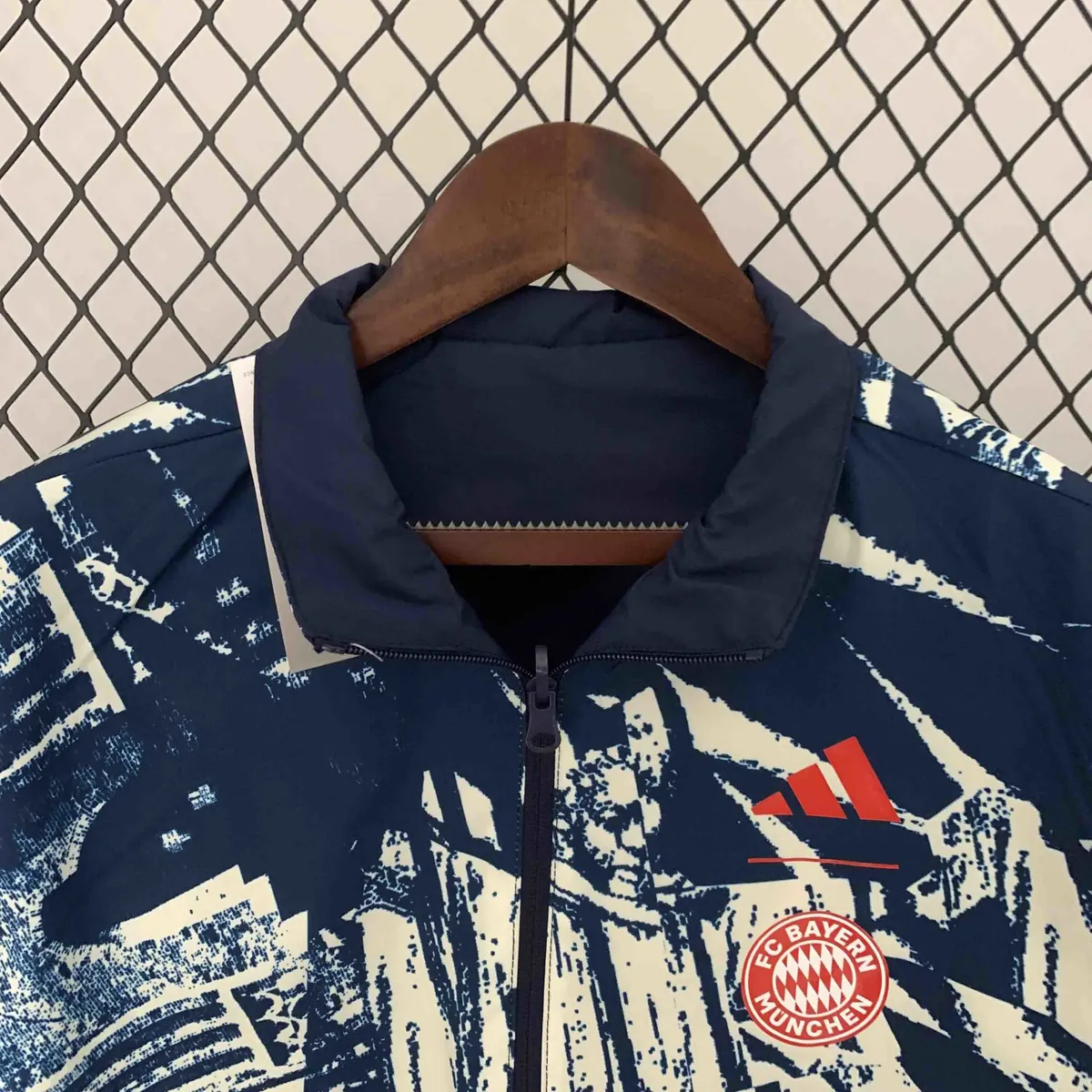 23-24 Bayern Reversible Windbreaker Gray&Navy Double-Sides Jacket Soccer Jerseys For Sale 4