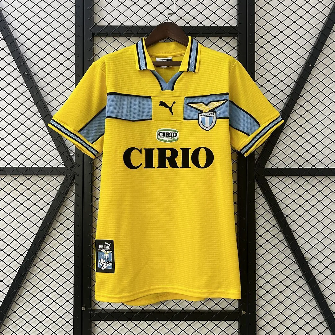 98-99 Lazio Yellow Retro Kit Vintage Shirt AAAAJersey Dropship Yupoo 9