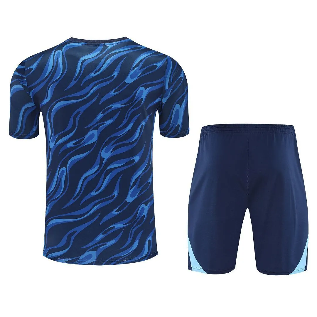 25-26 Real Madrid Training Kits Blue Football Tracksuits 5