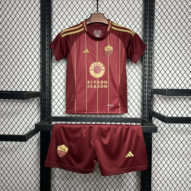 24-25 Roma Home Kid Kits Youth Apparels Football AAAAJersey Yupoo 6