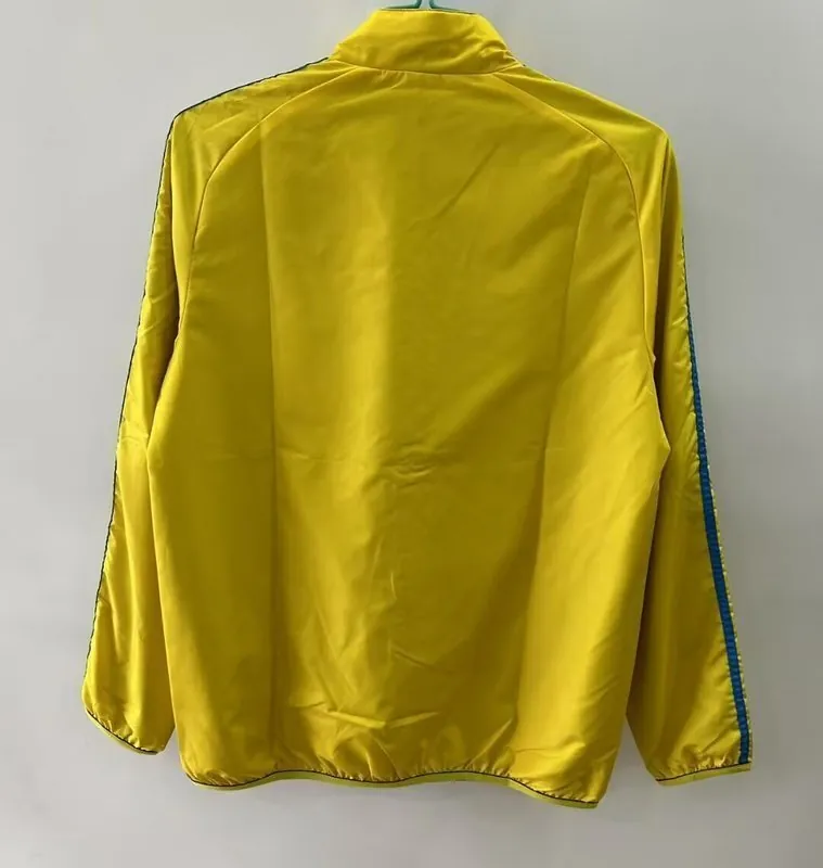 25-26 Barcelona Yellow&Blue Trench Coat Reversible Windbreaker Double-Sides Jacket 1