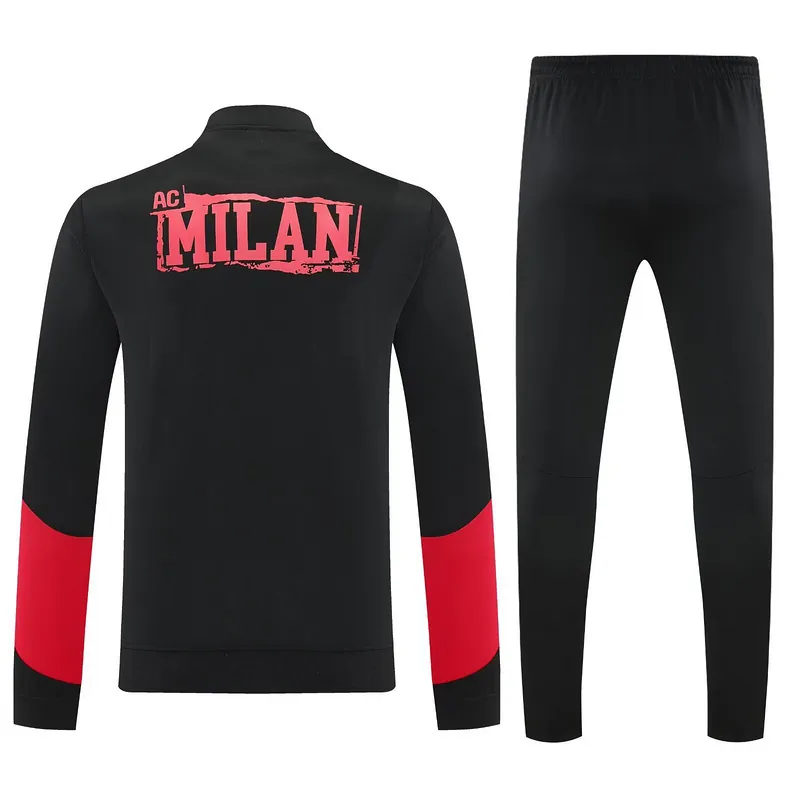 25-26 AC Milan Black Football Tracksuits Long Jacket Suits 2
